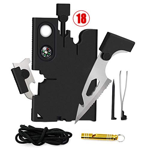 Father's Day Gifts Upgraded Credit Card Tool Multitool - Credit Card Multitool Pocket Tool Kit Wallet Tool with 18-IN-1 Tactical Multi-Tool Best Gift for Men Outdoor Hiking Hunting Camping