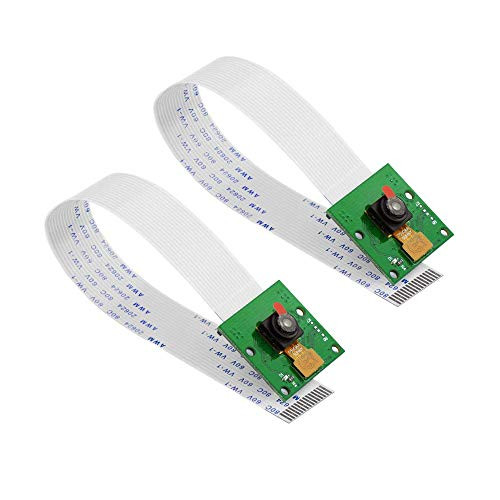 E and O Raspberry Pi Camera Module 5 Megapixel 1080p OV5647 Sensor Mini Webcam for Raspberry Pi Model A-B-B plus RPi 2B Pi 3B 3B plus and Pi 4B -2 Pack-
