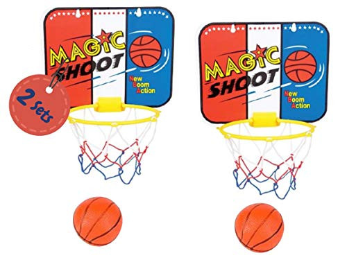 Always23 Mini Basketball Hoop Set for Kids Over The Door Basketball Hoop 2 Mini Basketballs and 2 Net Hoops 8''