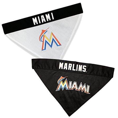 Pets First MAR-3217-L-XL MLB Dog Bandana - Miami Marlins Reversible Pet Bandana Large-X-Large MLB Team Color