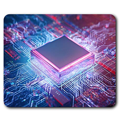 Comfortable Mouse Mat - Computer Electronic PC Chip 23.5 x 19.6 cm -9.3 x 7.7 inches- for Computer  and  Laptop Office Gift Non-Slip Base - RM2005
