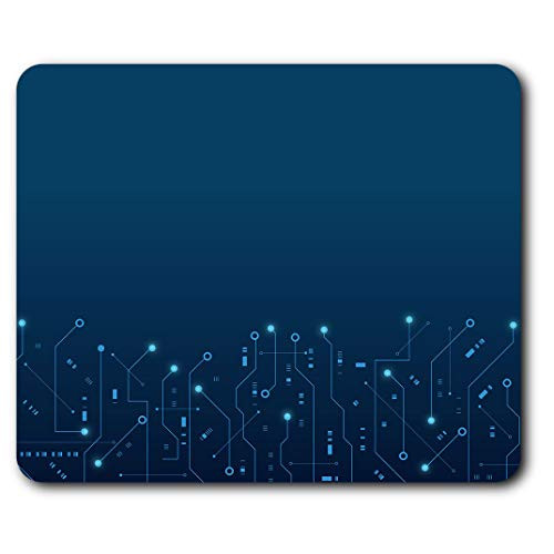 Comfortable Mouse Mat - Circuit Board Electronics Computer 23.5 x 19.6 cm -9.3 x 7.7 inches- for Computer  and  Laptop Office Gift Non-Slip Base - RM21357