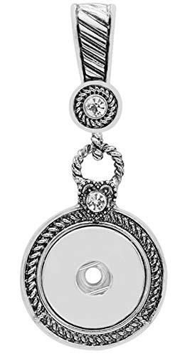 Antique Silver Rope Heart Top 18mm to 20mm Snap Charm Pendant for Ginger Snaps