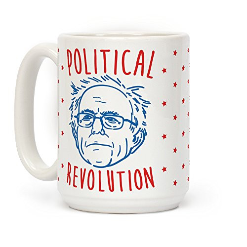 LookHUMAN Bernie Political Revolution White 15 Ounce Ceramic Coffee Mug