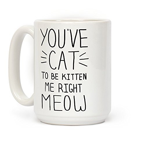 LookHUMAN You've Cat to be Kitten Me Right Meow White 15 Ounce Ceramic Coffee Mug