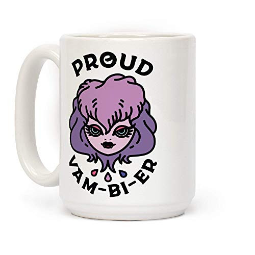 LookHUMAN Proud Vam-bi-re White 15 Ounce Ceramic Coffee Mug