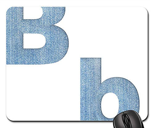 Mouse Pad - Fabric 3D Denim Alphabet Letter B Font Text Type