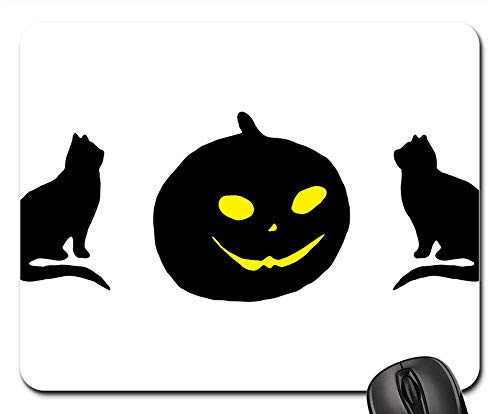 Mouse Pad - Halloween Silhouettes Pumpkin Jack O Lantern Cat Mouse Pad - Halloween Silhouettes Pumpkin Jack O Lantern Cat