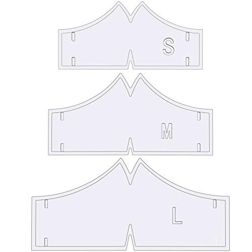 3 Pieces Face Protector Template DIY Sewing Pattern Acrylic Sew Rulers Template Kit for Children Adult 3 Sizes