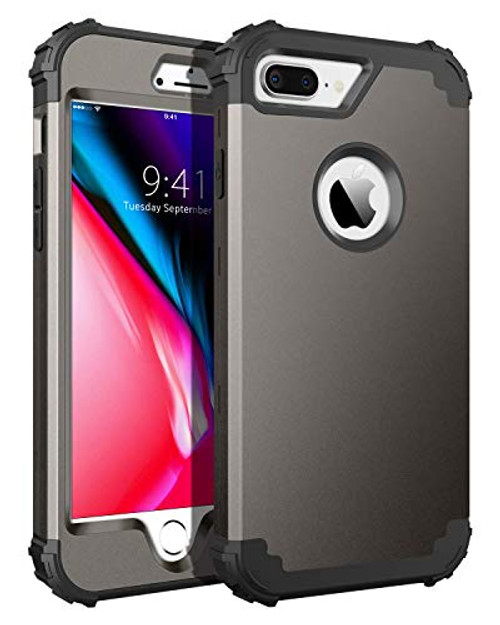 BENTOBEN Case for iPhone 8 Plus iPhone 7 Plus Case 3 in 1 Hybrid Hard PC Soft Rubber Heavy Duty Rugged Bumper Shockproof Anti Slip Full-Body Protective Phone Cover for iPhone 8 Plus-7 Plus Gunmetal BENTOBEN Case for iPhone 8 Plus iPhone 7 Plus Case 3 in 1 Hybrid Hard PC Soft Rubber Heavy Duty Rugged Bumper Shockproof Anti Slip Full-Body Protective Phone Cover for iPhone 8 Plus-7 Plus Gunmetal