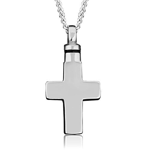 Casa De Novia Urn Necklaces Ashes Jesus Cross Lords Prayer Heart Cremation Jewelry Keepsake Memorial Urn Pendant Locket-Corss