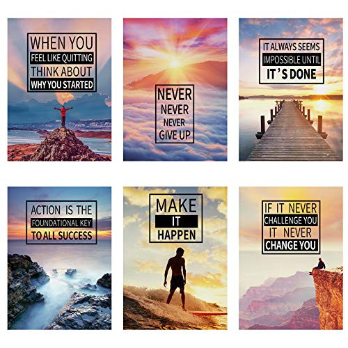 HOMANGA Motivational Posters for Office Inspirational Wall Art Motivational Quotes Wall Art for Classroom Bedroom Living Room Office Decor 11x14 Inch Unframed Set of 6 HOMANGA Motivational Posters for Office Inspirational Wall Art Motivational Quotes Wall Art for Classroom Bedroom Living Room Office Decor 11x14 Inch Unframed Set of 6