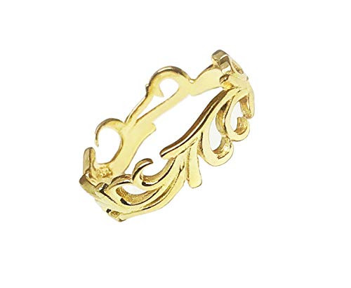 CloseoutWarehouse Yellow Gold-Tone Plated Sterling Silver Eternal Flame Filigree Ring Size 7