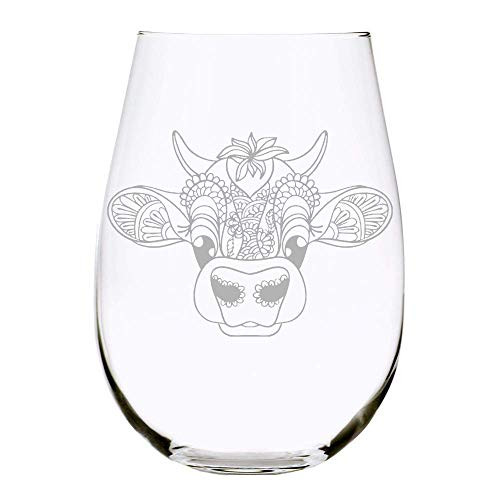 Cow stemless wine glass 17 oz.