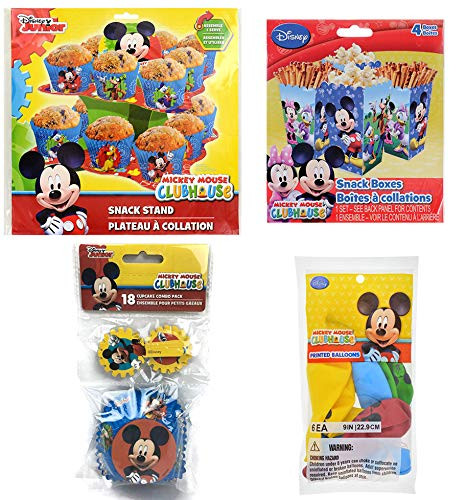 1 Mickey Mouse Clubhouse Cupcake Snack Stand Center Piece, 18 Backing Cups, and 18 Cupcake Picks ~ Birthday Party ~ Disney Junior