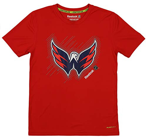 Reebok NHL Youth -8-18- Washington Capitals Short Team Logo Performance Tee -X-Large -18--