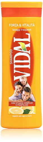 Vidal- "Forza  and  Vitalità" Shampoo with Vitamin Complex and Grapefruit 8.45 Fluid Ounce -250ml- Bottle - Italian Import -