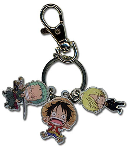 Great Eastern Entertainment One Piece Luffy Zoro  and  Sanji Metal Keychain