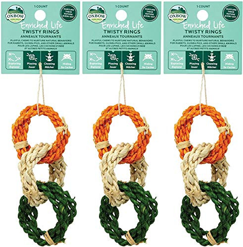 Oxbow Animal Health 3 Pack of Enriched Life Twisty Ring Small Pet Chew Toys