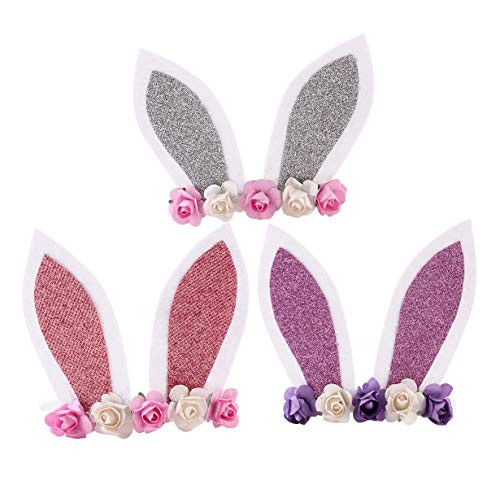 Baby Easter Bunny Headband with Flower Glitter Rabbit Ears for Easter Gift JHE06 -3 Pcs-Set G- Baby Easter Bunny Headband with Flower Glitter Rabbit Ears for Easter Gift JHE06 -3 Pcs-Set G-