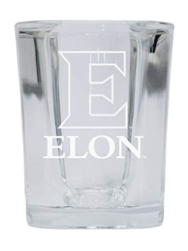 Elon University 2 Ounce Square Shot Glass laser etched logo Design