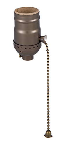 B and P Lamp Pull Chain -On-Off- Med. Base Lamp Socket with Antique Brass finish