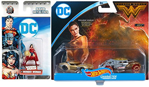 Hot Wheels DC Comics 1:64 Scale Character Car - Wonder Woman Exclusive 2 Pack Ares + Mini Figure Nano Metalfig DC4 Hot Wheels DC Comics 1:64 Scale Character Car - Wonder Woman Exclusive 2 Pack Ares + Mini Figure Nano Metalfig DC4
