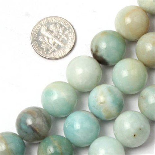 GEM-Inside Amazonite Gemstone Loose Beads Natural 14mm Round Crystal Energy Stone Power Beads for Jewelry Making 15"