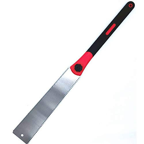 I3C Japanese Saw Hand Saw Ryoba Double Edge Pull Saw Interchangeable Flush Cut Saw 10 Inch Flexible Blade Handsaw for Woodworking -red-
