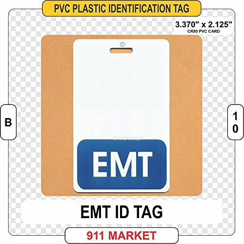 EMT Badge Buddy Identification Tag PVC Plastic ID - B 10 White