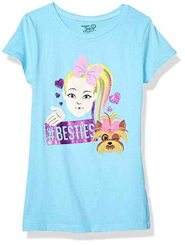 JoJo Siwa Girls' Big Besties Emoji JoJo  and  Bow Bow Siwa Short Sleeve Tee Cancun X-Large-14-16