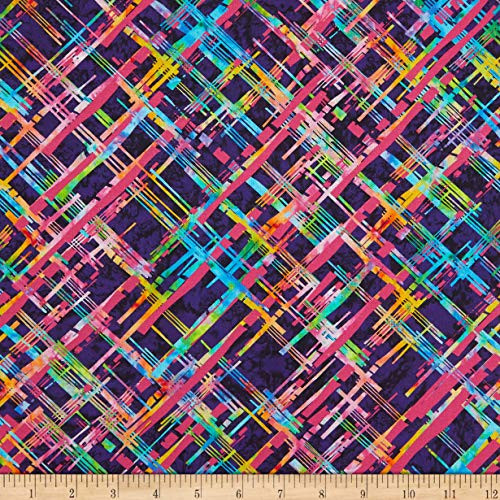 Studio E Fabrics Geofetti Digital Ticker Tape Parade Royal Multi Fabric