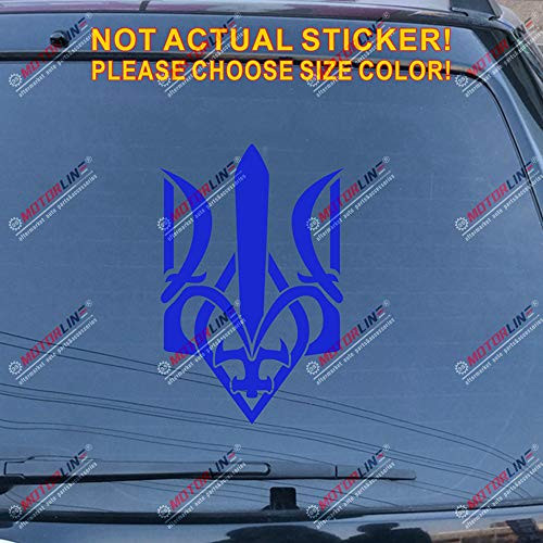 Ukraine Tryzub Trident Decal Sticker Ukrainian Car Vinyl Pick Size Color b -Blue 4'' -10.2cm--