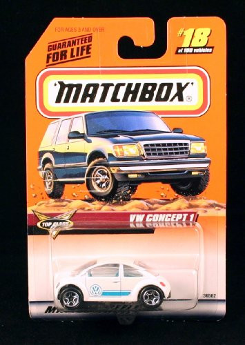 Matchbox VW CONCEPT 1 WHITE Top Class Series 4 1999 Basic Die-Cast Vehicle -18 of 100-