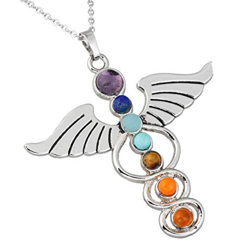 Nupuyai 7 Chakra Healing Stone Pendant Necklace for Unisex Reiki Pendant with Chain for Women and Men 19.5" Nupuyai 7 Chakra Healing Stone Pendant Necklace for Unisex Reiki Pendant with Chain for Women and Men 19.5"