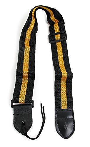 Black  and  Gold Stripe Guitar Controller Strap For Guitar Hero  and  Rock Band Guitars On PS3 PS2 Xbox 360  and  Wii -Compatible With Guitar Hero- Warriors of Rock 6 5 4 3 2  and  1-