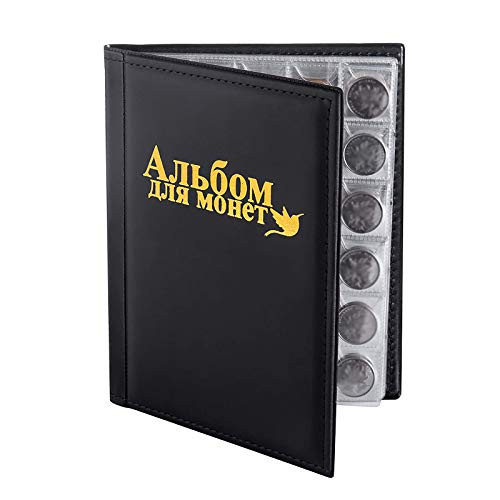 POWSTRO K 250 Pockets Coin Collecting Holder Album-Coin Collection Book Supplies Holder for Collector-Black-