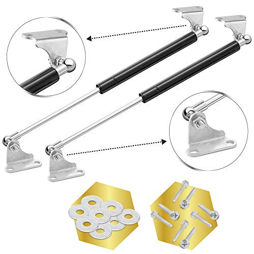 FASONLA Gas STRUT, 300N/67LB Force Each Gas STRUT Lift Support, 15" Lenght 2PCS Set of Gas Spring/Shocks/Prop with L-Type MOUNTS, Lift Support for CAR, Cabinet & Any 65LB-120LB Objects (15 inches)