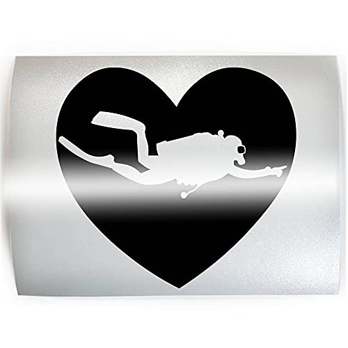 HEART SCUBA DIVER - PICK COLOR and SIZE - Diving Dive Vinyl Decal Sticker B HEART SCUBA DIVER - PICK COLOR and SIZE - Diving Dive Vinyl Decal Sticker B