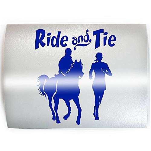 RIDE AND TIE Endurance - PICK COLOR  and  SIZE - Horse Rider Runner Trail Vinyl Decal Sticker E
