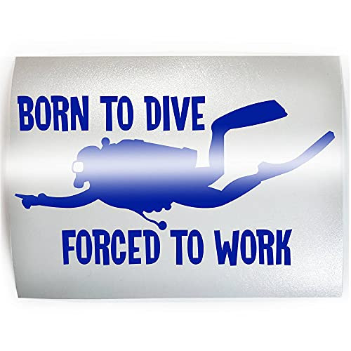 BORN TO DIVE - PICK COLOR  and  SIZE - Scuba Diver Diving Dive Vinyl Decal Sticker E