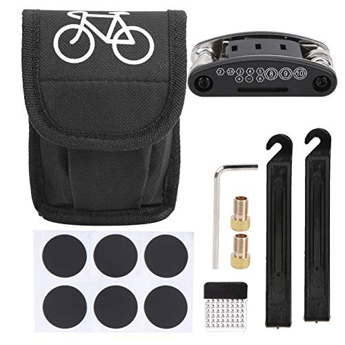 Keenso Fast Tire Repair Kit Bicycle Fast Tire Repair Kit Tire Lever 16 in 1 Multi?Function Tool Bike Maintenance Set with Portable Bag