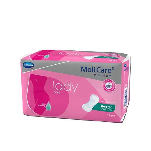 MoliCare Premium Bladder Control Pad Moderate Absorbency One Size Fits Most Female Disposable 168644 - Pack of 14