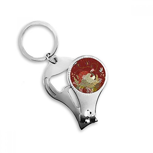 Flower Wing Bird Ukiyo-e Leaves Nail Nipper Ring Key Chain Bottle Opener Clipper