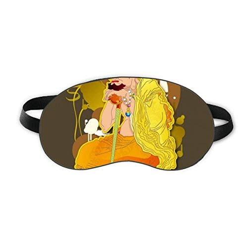 Culture Figure Eighteen Arhats Pattern Sleep Eye Shield Soft Night Blindfold Shade Cover