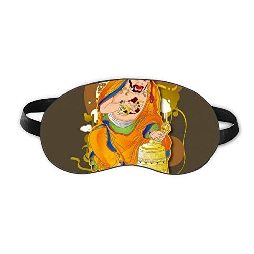 Customs Eighteen Arhats Figure Pattern Sleep Eye Shield Soft Night Blindfold Shade Cover