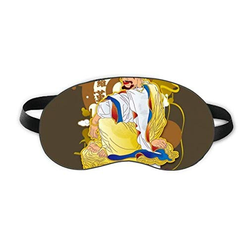 Culture Eighteen Arhats Pattern Illustration Sleep Eye Shield Soft Night Blindfold Shade Cover
