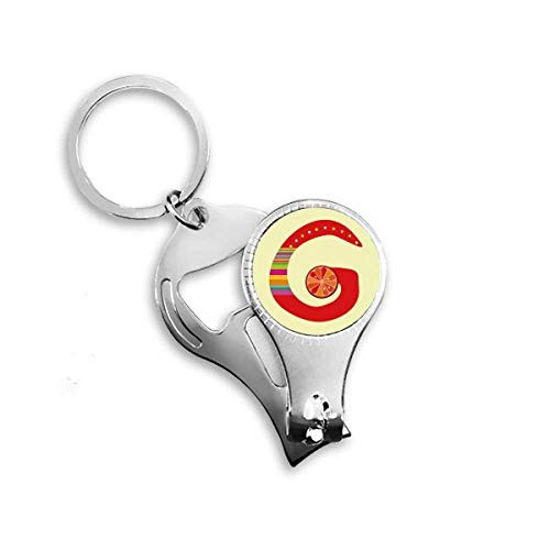 G Alphabet Orange Fruit Cute Pattern Nail Nipper Ring Key Chain Bottle Opener Clipper