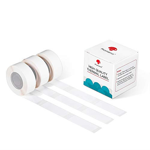 Phomemo 3 Roll D30 Adhesive White Label Paper 1-2" X 1 1-8" -15mm X 30mm- 210 Labels-Roll Black on White