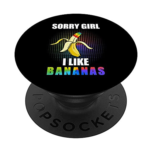 I Like Bananas LGBT-Q Pride Gay Proud Ally Rainbow Flag PopSockets PopGrip- Swappable Grip for Phones  and  Tablets